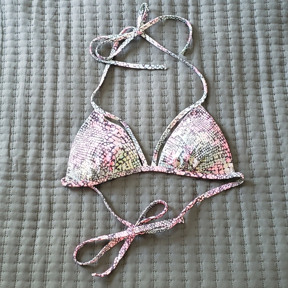 Victoria Secret Multi-Color Snakeskin Swim Top